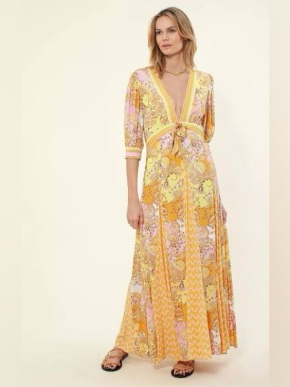Hale Bob Fiona Bohemian Maxi Dress Size Large NEW